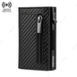 Engraved  Wallets Rfid Credit Card Holder Carbon Fiber Luxury Brand Cardholder Case Leather Magnetic Coin Purse Wallet for Men