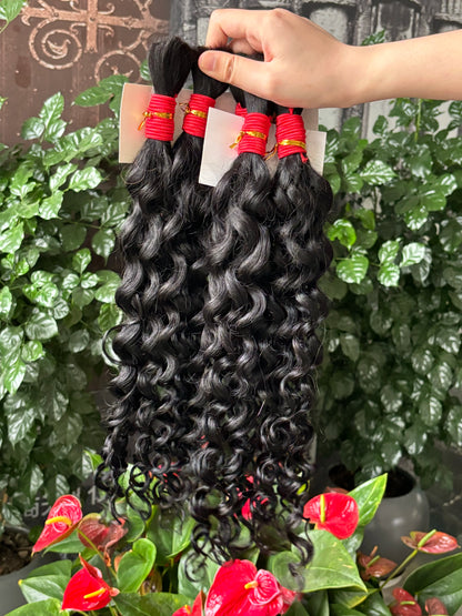 V Beauty Bulk Human Hair No Weft Boho Braids For Women Braiding Human Hair Deep Wave Hair Extensions Remy Hair 16-28 Inch 100g