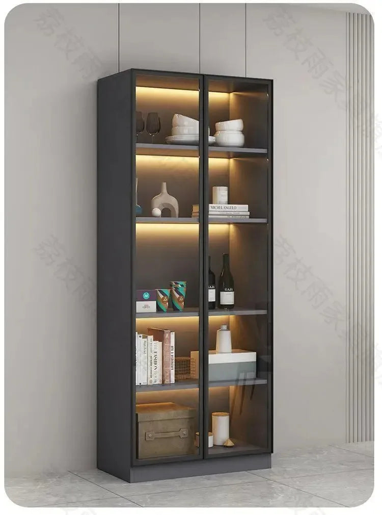 Glass Cellar Wine Cabinets Rack Showcase Storage Wall Wine Cabinet Living Room Fridge Vitrinas De Vidrio Indoor Bar Furniture