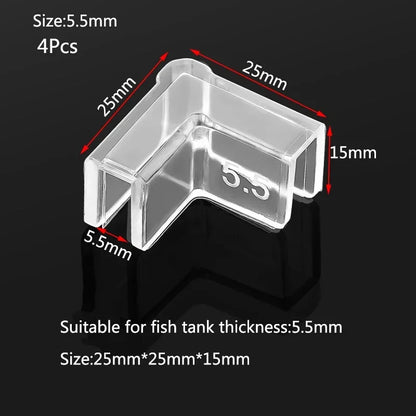 Lot de 4 protections d'angle anti-collision en plastique pour aquarium, 5/6/8/10/12/15 mm, sans adhésif, accessoires