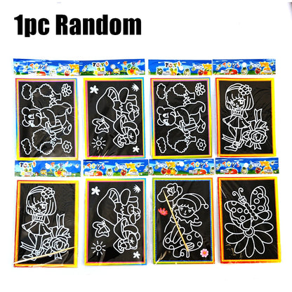 1-10pcs Dazzling Kids Scratch Drawing Set Pupil Puzzle Scratch Drawing Toys Kindergarten Early Education DIY Handmade Color Gift