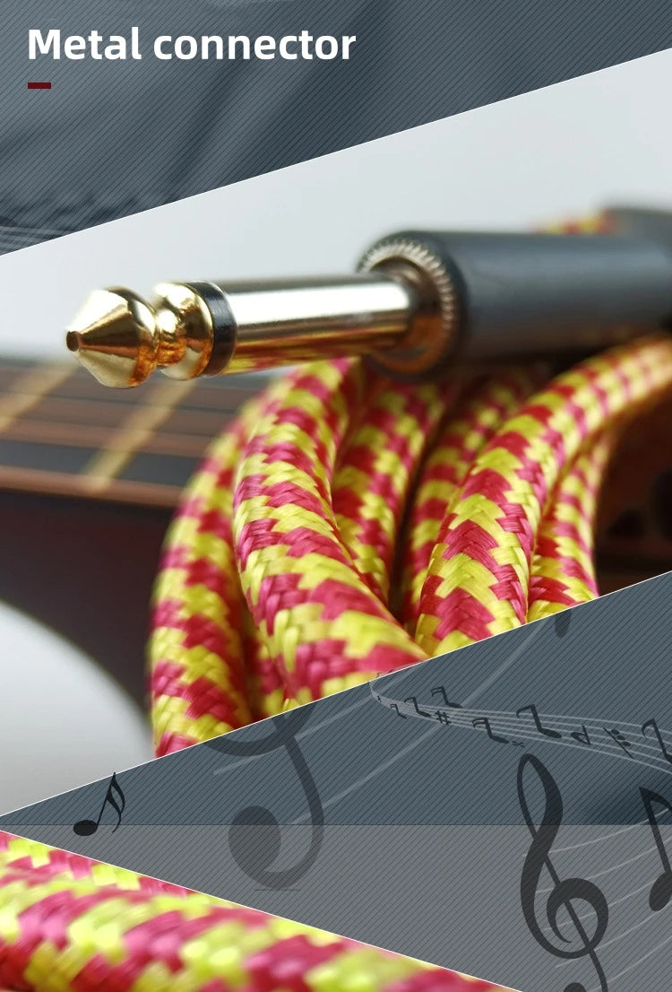 6/3M Electric Guitar Cable Wire Connection Cable Audio Cable Guitar & Bass String Instrument Accessories Parts Color Random