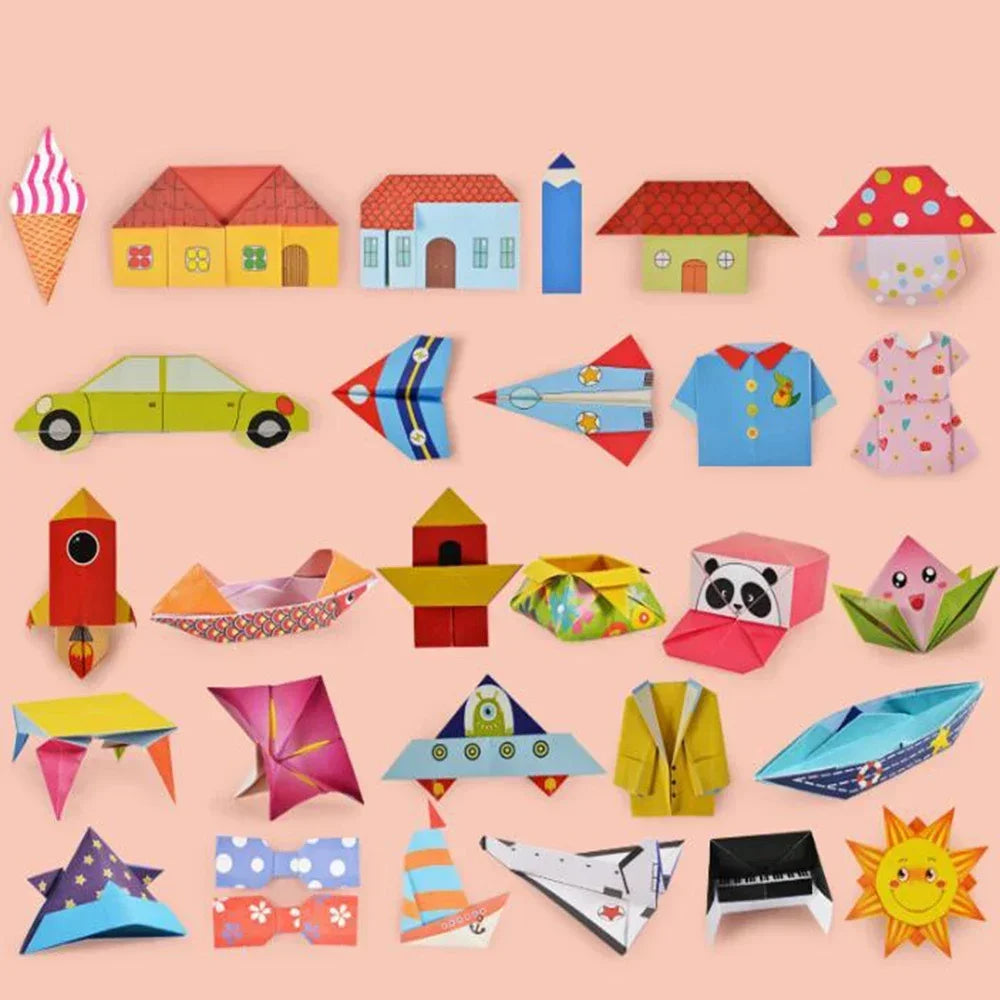 108 Pages Montessori Toys Cartoon Animal Origami Paper Kid DIY Craft Toy Handcraft Parper Art Educational Toy for Children Gift