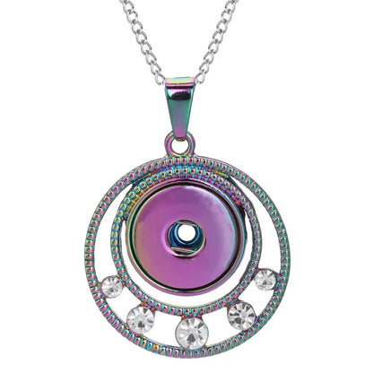 Three Color Snap Necklace Jewelry Simple Snap Pendant Necklace Fit 18mm Snaps Button Jewelry for Women Accessories ZG511