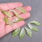 Lot de 10 pétales longs en forme de feuille, 34 x 12 mm, perles en verre de cristal faites à la main, pour la fabrication de bijoux, loisirs créatifs
