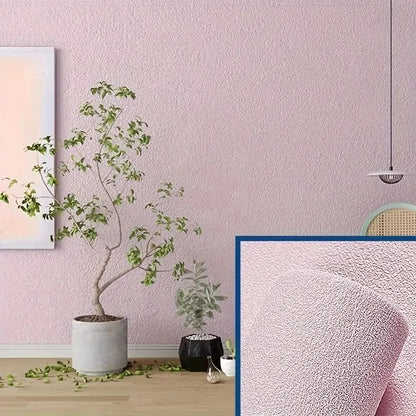 Papier peint autocollant 3D en mousse de lin, 50 cm x 10 m, couleur unie, épais, imperméable, pour rénovation murale
