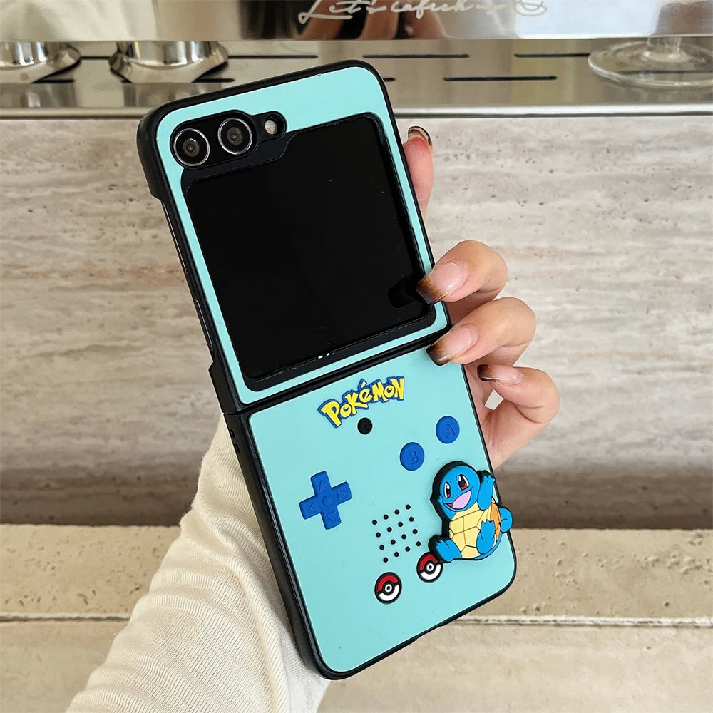 Japan Anime P-Pokemon Phone Case For Samsung Galaxy Z Flip 6 zflip7 Z Fold 3 4 5 7 zfold4 zflip6 Squirtle Charmander Cover