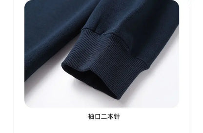 Autumn Sweatshirt Fashion Matcha Green 420g Heavy Round Neck Sweater Men's Solid Color Top Streetwear Women