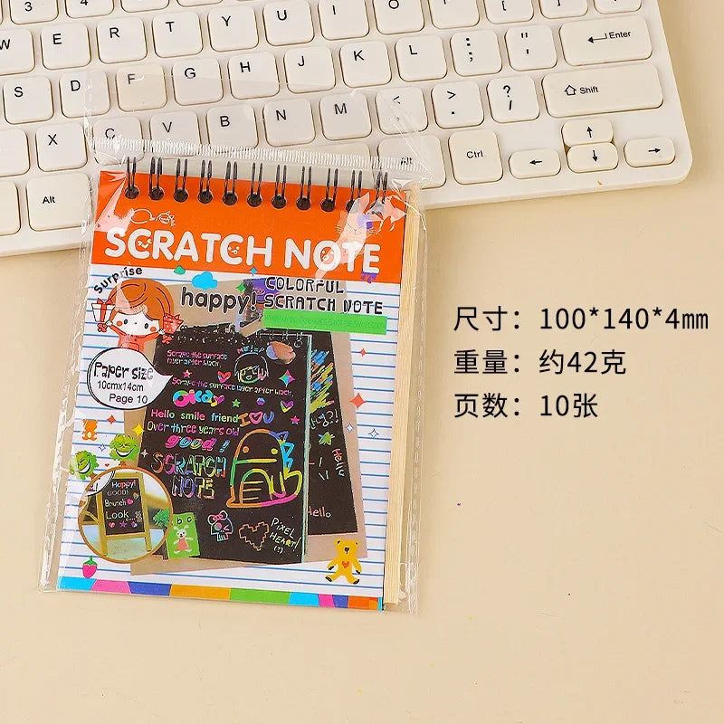 DIY Diary Mini Notebook Black Paper Notepad Sketch Graffiti Notebook Drawing Painting Office School Stationery for Kids Gift