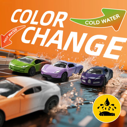 Magic Mini Water & Temp Color Change Alloy Car 1:64, Pull Back Racing Model with Durable Crash-Proof Slide for Boys Kids Gifts