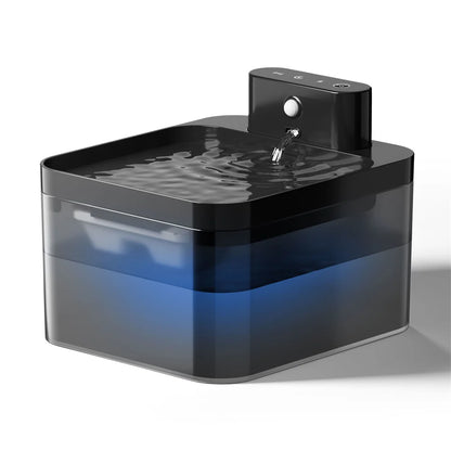 Fontaine à eau automatique pour chat, chargement sans fil 5 V, 2,2 L, avec détecteur de mouvement, pour animaux de compagnie