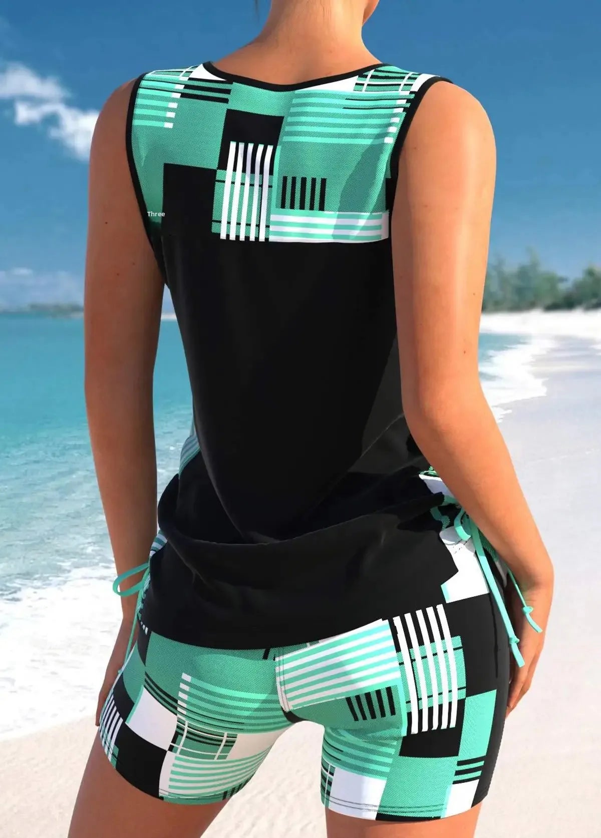 2025 Women's Bikini Set Casual Thermal Beach Swimwear Vest Shorts Ensemble Summer Vacation Hot Sale from Mainland China