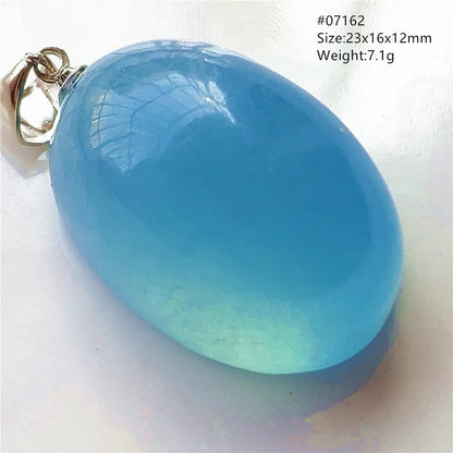Natural Blue Aquamarine Pendant Clear Water Drop Women Men Brazil Aquamarine Crystal Necklace Jewelry AAAAA