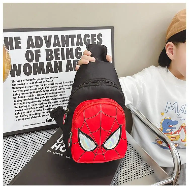 Sac bandoulière Marvel Spiderman pour enfants, sac de rangement réglable, sac à bandoulière Kawaii imprimé BD, sac de voyage léger, cadeau