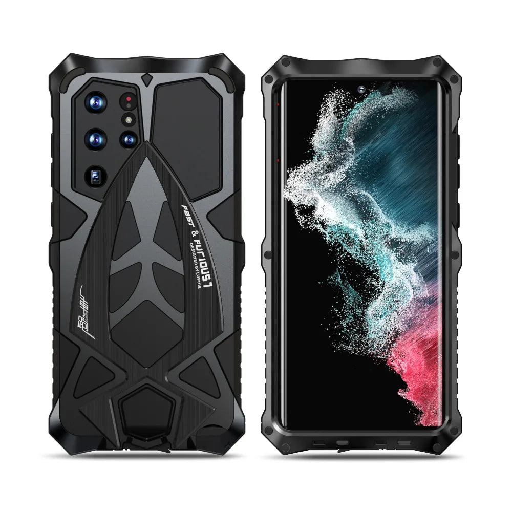 Original Luphie metal Shell For Samsung Galaxy S24 S23 S22 Ultra Military Shock-absorbing Rubber Full Sturdy protective cover