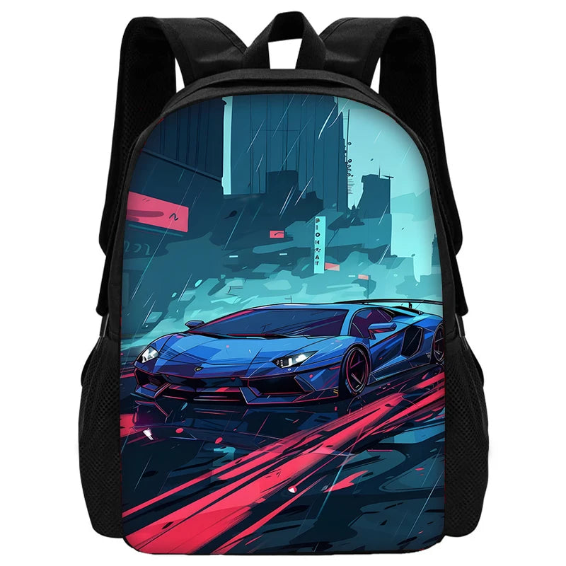 3 pcs set Luxury sports car logo JDMS Child School Backpack With Shoulder Bag Pencil Bags School Bags for Boys Girls Best Gift