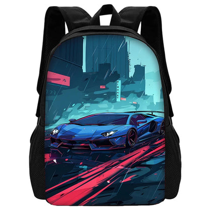 3 pcs set Luxury sports car logo JDMS Child School Backpack With Shoulder Bag Pencil Bags School Bags for Boys Girls Best Gift
