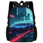 3 pcs set Luxury sports car logo JDMS Child School Backpack With Shoulder Bag Pencil Bags School Bags for Boys Girls Best Gift