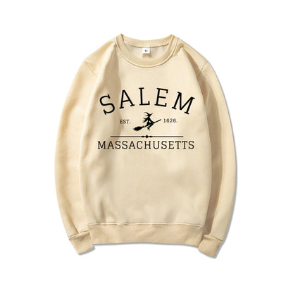 Salem Massachusetts Crewneck Halloween Sweatshirt Salem Witch Sweater Halloween Witchy Sweatshirts Women Graphic Hoodies Top