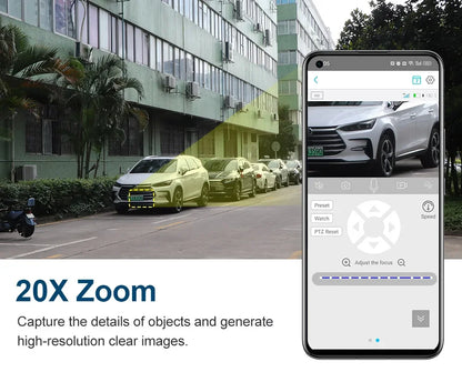 LS VISION 4G Solar Security Camera Outdoor 20X Zoom Dual Screen 8MP WiFi PTZ Dual Lens PIR Detection Auto Tracking Camera UBOX