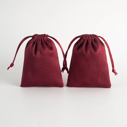 Lot de 10 pochettes en velours à cordon coulissant en flanelle grise pour bijoux, trousses de maquillage, pochettes cadeaux chics pour mariage