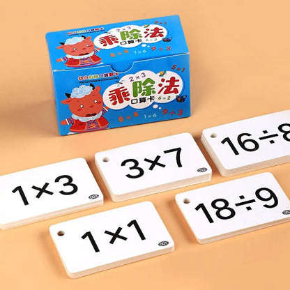 Kids Math Learning Cards Mathematics Card Tool Multiplication Division Arithmetic Education Toys For Children Birthday Gift