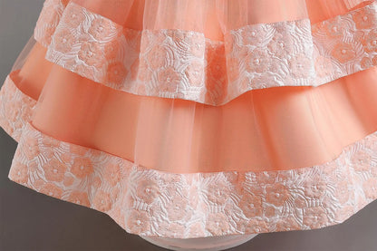 New Girls' Dress Two Piece Set 3-10 Years Old Gorgeous Christmas Performance Dress Autumn Girls' Party Prom Dress