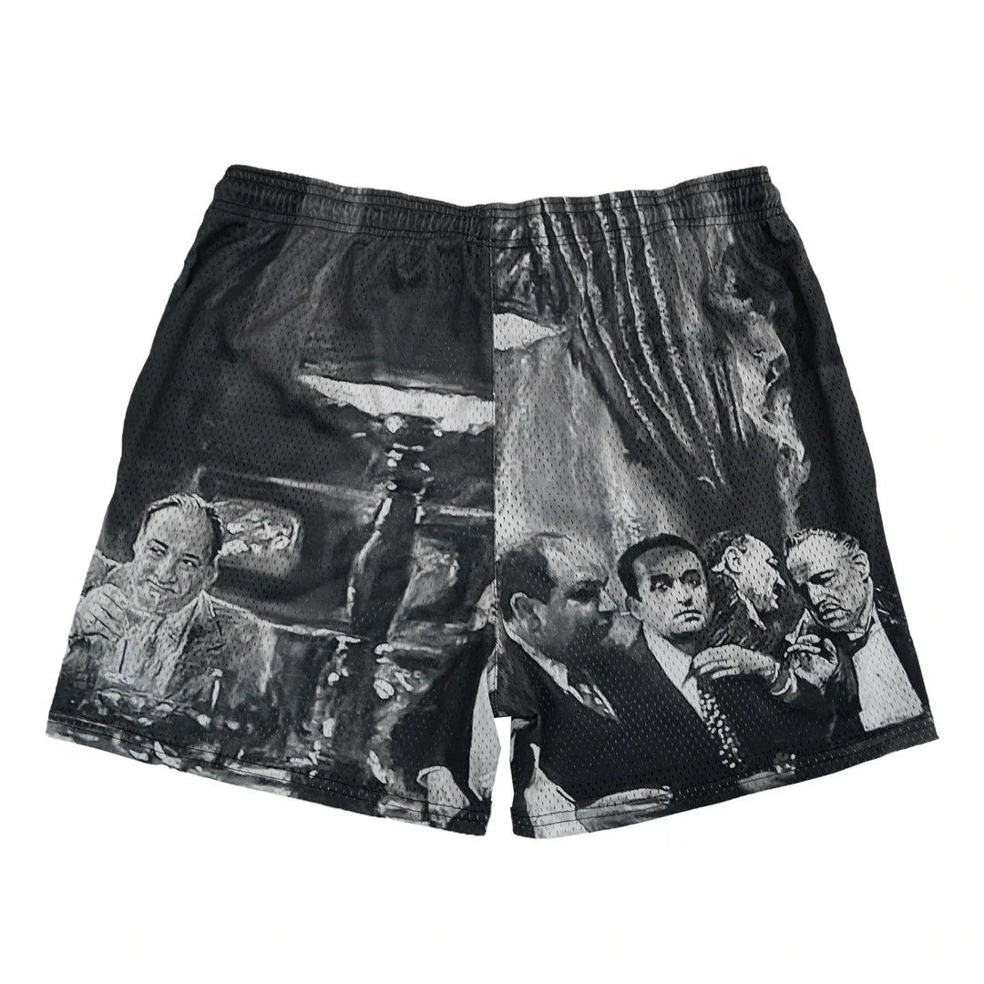 2024Summer New Digital Printing American Sports Casual Shorts Mesh Breathable and Loose Men's Short Shorts