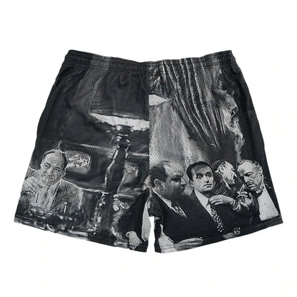 2024Summer New Digital Printing American Sports Casual Shorts Mesh Breathable and Loose Men's Short Shorts