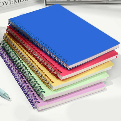Carnet à spirales A5, 160 pages, papier épais, protection des yeux, ligné, pour l'école, le bureau