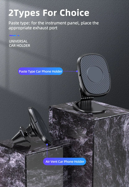 Magnetic Car Phone Holder Magnet Smartphone Support GPS Foldable Phone Stand Bracket Car Charger Holder For iPhone 15 14 Xiaomi