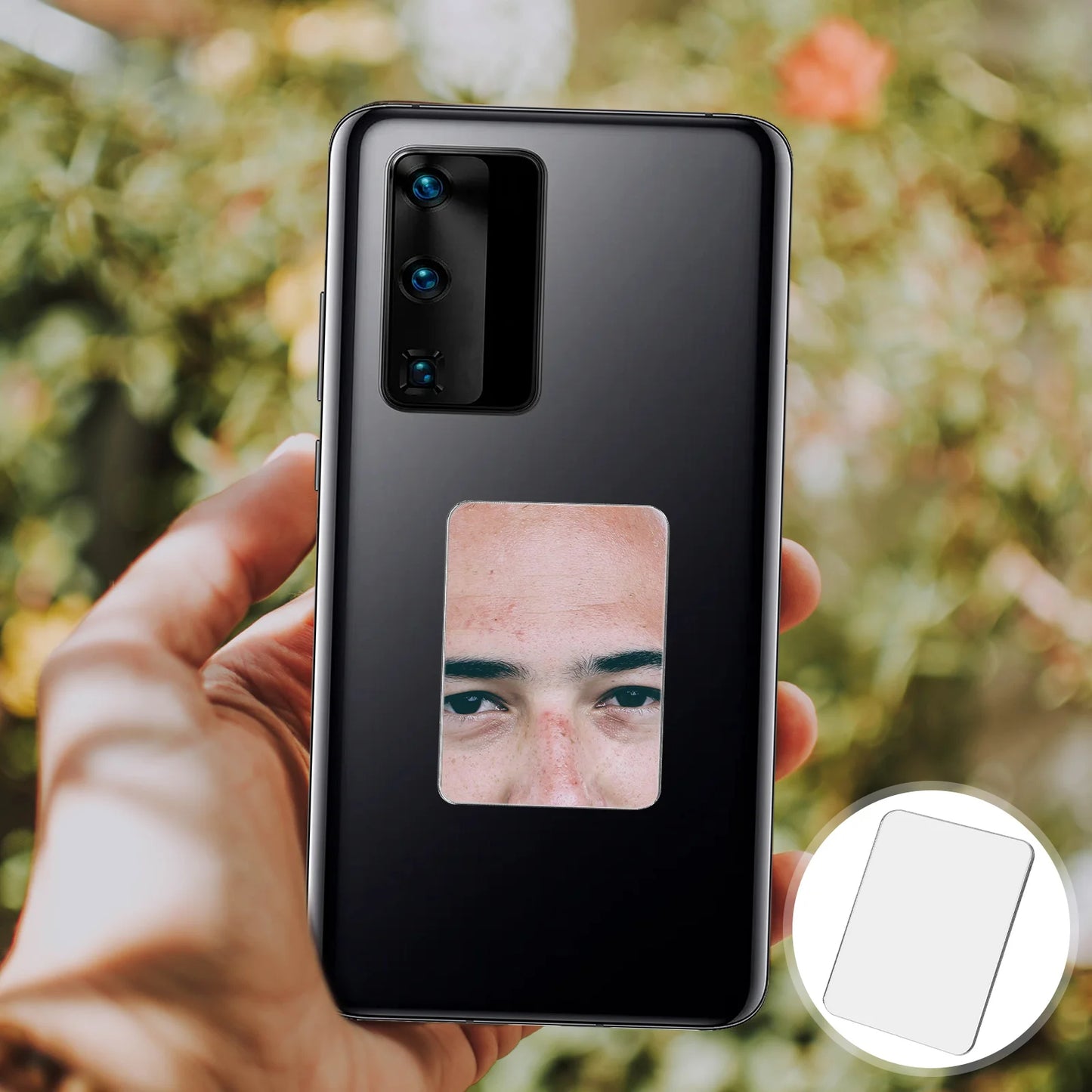 2Pcs Phone Case Mirror Sticker Makeup Mirror Decal Adhesive Mirror Acrylic Small For Dust Plug Mobile Phone Accessories Phone
