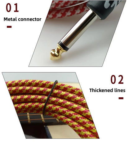 6/3M Electric Guitar Cable Wire Connection Cable Audio Cable Guitar & Bass String Instrument Accessories Parts Color Random