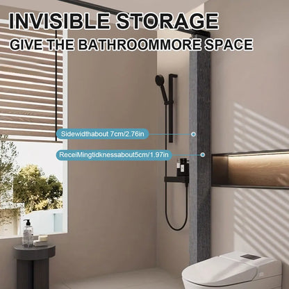Foldable Magnetic Shower Curtain Waterproof Bath Curtain with 12/14 Hooks Modern Curtain Privacy Bathroom Divider for Bathroom