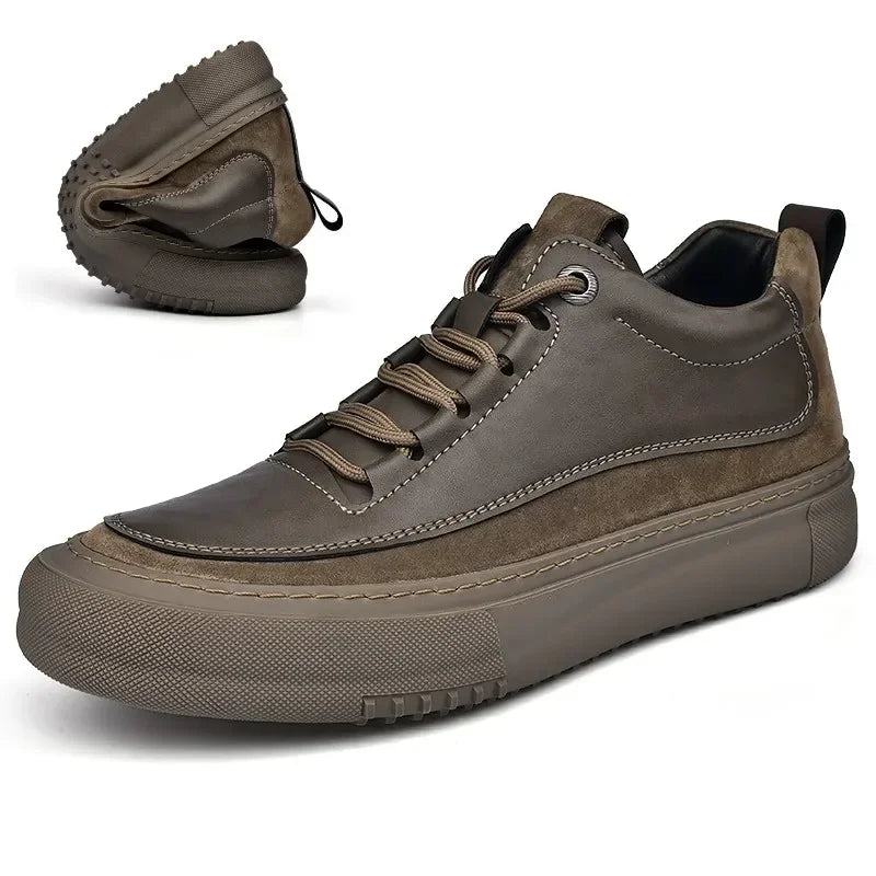 New Men's Casual Shoes Fashion Comfort Sneakers Outdoor Men Sneakers Lace up Genuine Leather Designer Shoes Sport Masculina 2024