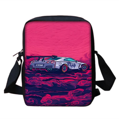3 pcs set Luxury sports car logo JDMS Child School Backpack With Shoulder Bag Pencil Bags School Bags for Boys Girls Best Gift