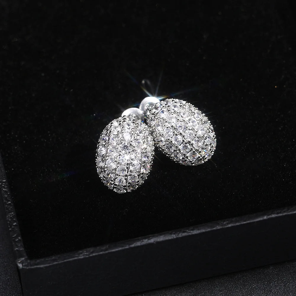Classic Design Romantic Jewelry 2024 Fashion AAA Cubic Zirconia Stone Stud Earrings For Women Elegant Wedding Jewelry Gift E5893