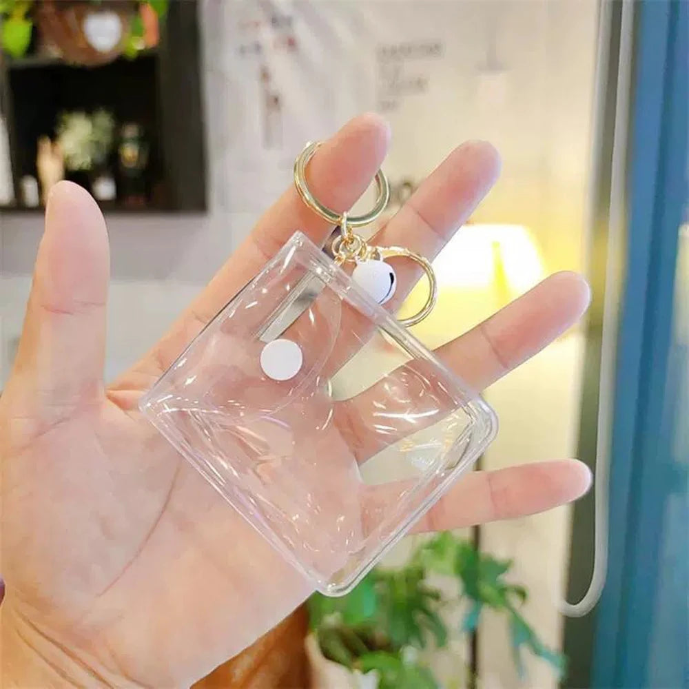 Petit porte-monnaie transparent en PVC pour femmes, enfants, filles, clés, rouge à lèvres, écouteurs, pièces de monnaie, pochette portefeuille