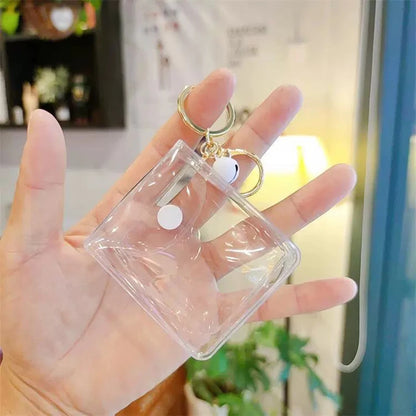 Petit porte-monnaie transparent en PVC pour femmes, enfants, filles, clés, rouge à lèvres, écouteurs, pièces de monnaie, pochette portefeuille