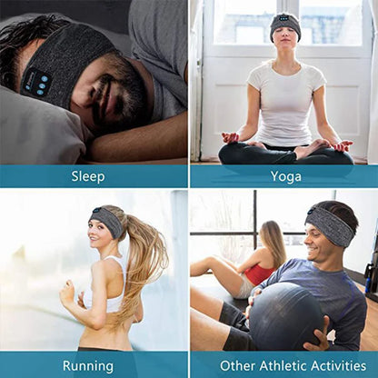 Masque de musique sans fil Bluetooth, bandeau de sport, casque anti-bruit, pour conversation, course, yoga, musique, casque de sommeil sans fil