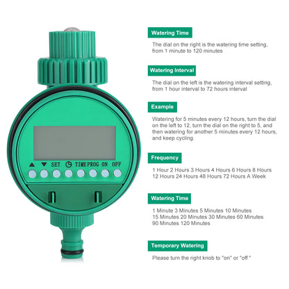 Minuterie d'arrosage avec écran LCD, système d'arrosage automatique de jardin, système d'irrigation goutte à goutte
