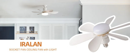 2025 New Cooling Light Led Fan Silent Ceiling Fan E27 Wireless With Remote Control For Dimming, Suitable for Living Room, Study,