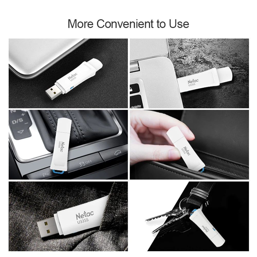 Netac Original USB 3.0 Pen Drive Write Protect U-Disk 64GB USB Flash Drive 90MB/s for Phone TV Notebook Memory OnlyDisk U335S