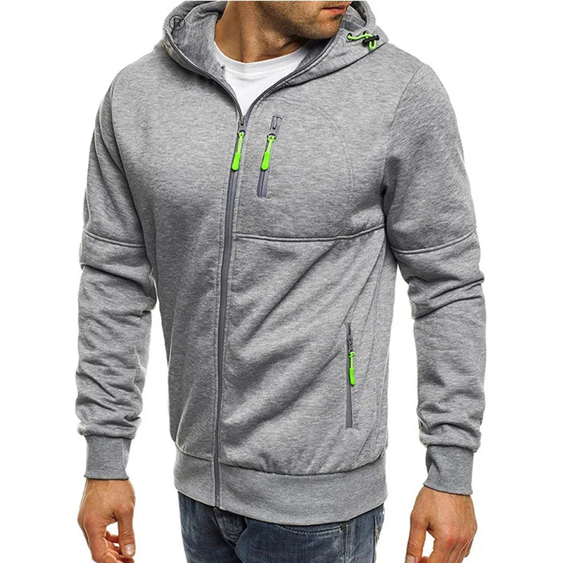 2024 new Spring Men's Jackets Hooded Coats Casual Zipper Sweatshirts Male Tracksuit Fashion Jacket Mens Clothing Outerwear
