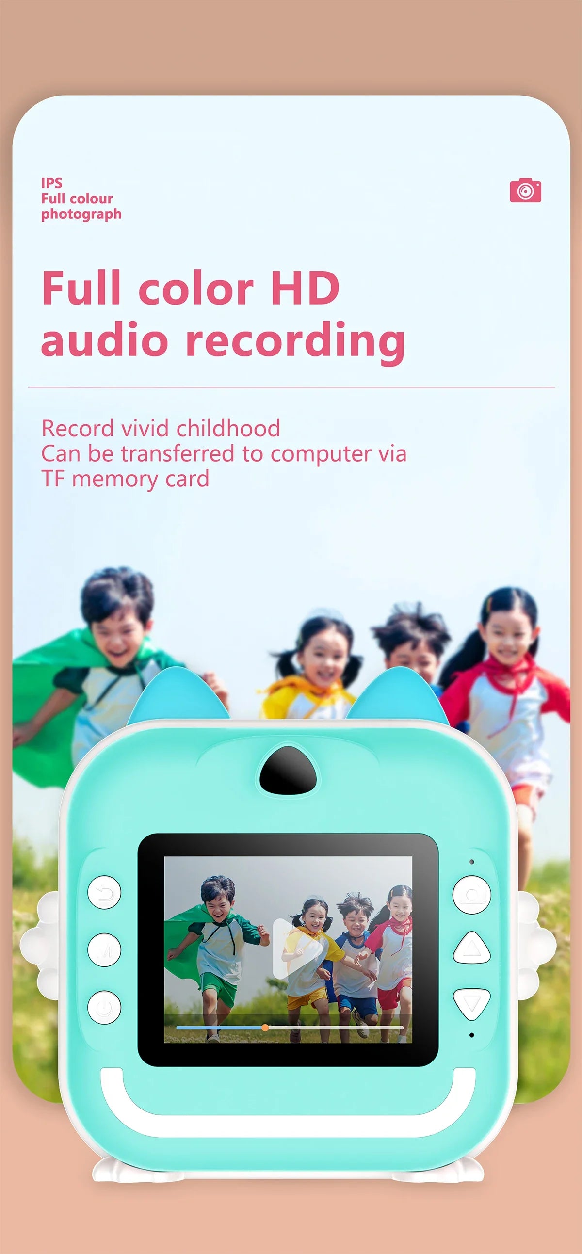 Q5 Kids Camera Instant Print Photo Children Inkless Mini Printer Digital Camera 32G TF Card Video Educational Toys Boy Girl Gift
