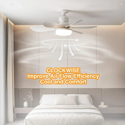 2025 New Cooling Light Led Fan Silent Ceiling Fan E27 Wireless With Remote Control For Dimming, Suitable for Living Room, Study,