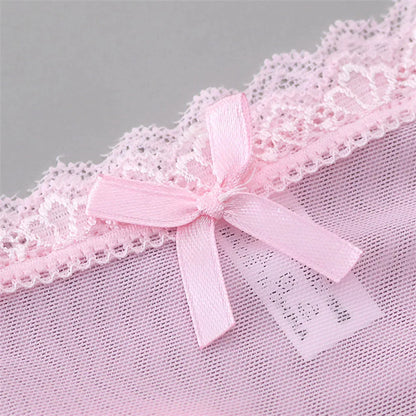 Sexy Lingerie G-String Summer Thin Panties Hollow Out Lace Seamless Underwear Low Waist Breathable Comfort Lady Briefs Thongs