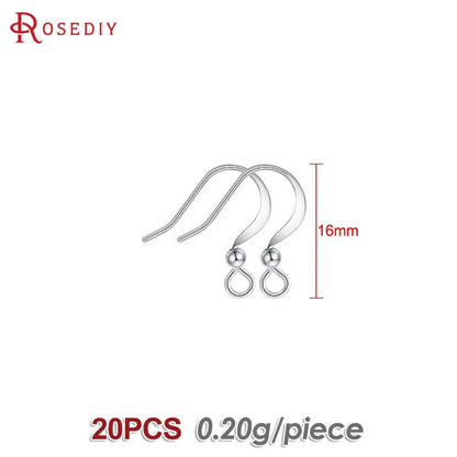 Crochets de boucles d'oreilles en laiton imitation rhodium couleur or 18 carats pour femmes, accessoires de bijoux à faire soi-même, vente en gros