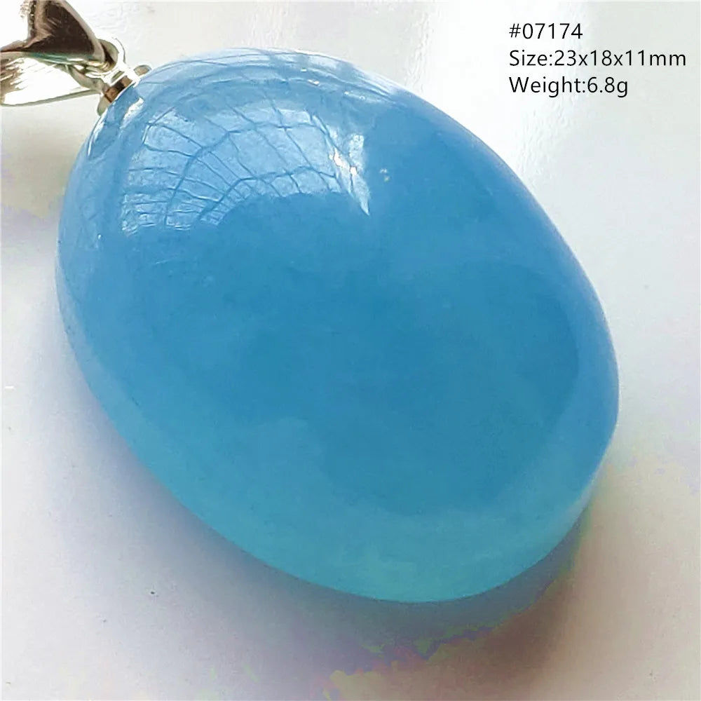 Natural Blue Aquamarine Pendant Clear Water Drop Women Men Brazil Aquamarine Crystal Necklace Jewelry AAAAA