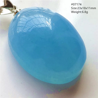 Natural Blue Aquamarine Pendant Clear Water Drop Women Men Brazil Aquamarine Crystal Necklace Jewelry AAAAA